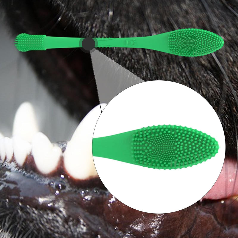 Pet toothbrush, cat care, toothbrush for dogs and cats as well as for small animals, green