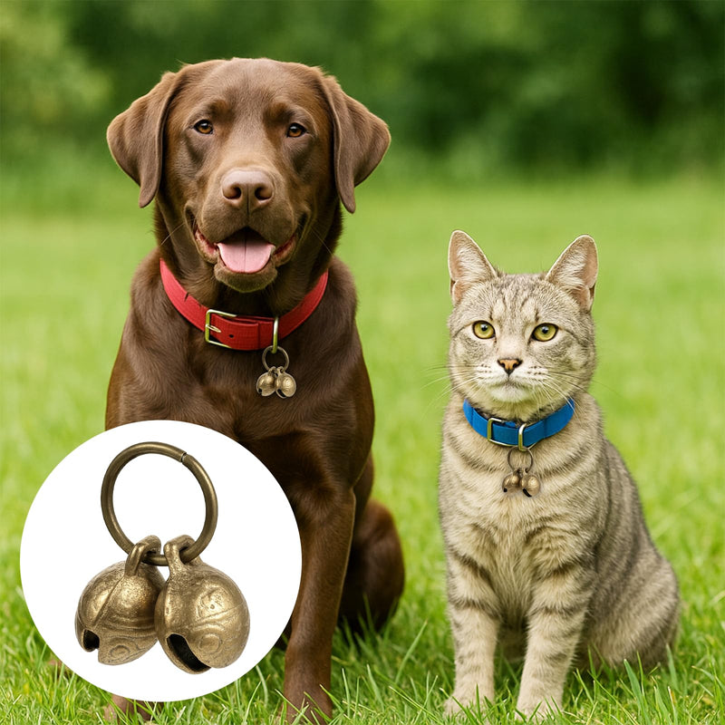 2Set Copper Bell for Dog Collar, Brass Dog Bells, Extra Loud Collar Bell for Pet Tracking Anti Lost Training Pets Pendant Accessories Anti Theft Bells for Little Dogs & Cats - PawsPlanet Australia
