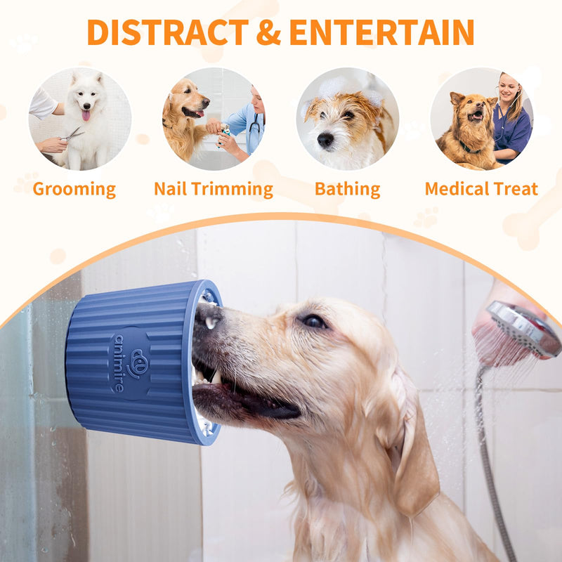 Dog Lick Bowl, Anxiety Relief Dog Licking Mat Freezer Treat Dispenser, Non-Slip Anti-Choking Silicone Slow Feeder Lick Bowl for Small Medium & Large Breed Dogs, BPA Free(Deep Blue,M-L) M-L Deep Blue - PawsPlanet Australia