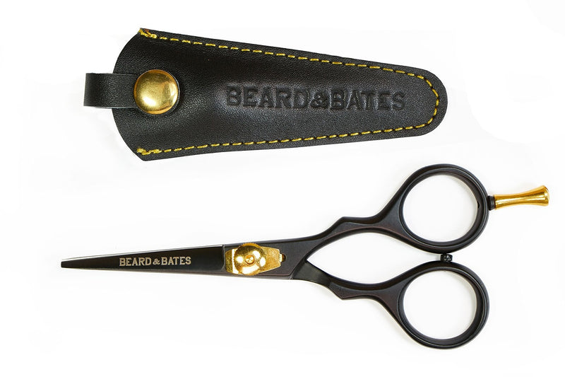 BEARD & BATES 1878 Black Label Shears | Premium Grooming Scissors with Holster for Beards and Mustaches - PawsPlanet Australia