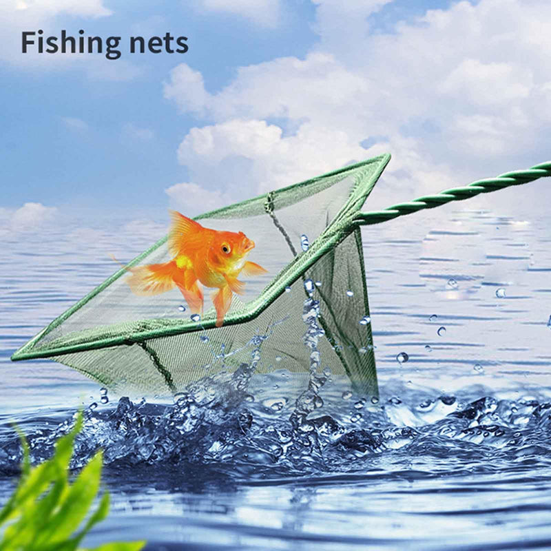 Aquarium Fishing Net Fish Tank Cleaning Tools Fine Mesh Net with Long Handle Green 8 Inch