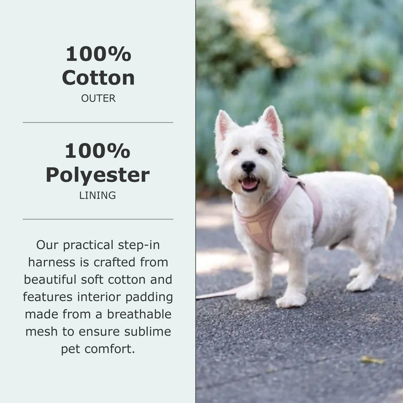 FuzzYard Life Step in Dog Harness | Size XS | Stylish Premium Cotton Design in Soft Blush Perfect for Everyday Walks Extra Small - PawsPlanet Australia