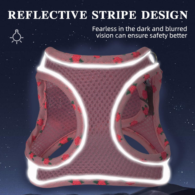 Petank Dog Harness for Small Medium Dogs No Pull, Puppy Harness and Leash Set, Mesh Adjustable Breathable Light Vest for Walking, Running, Training. (Pink, XXS) Pink - PawsPlanet Australia