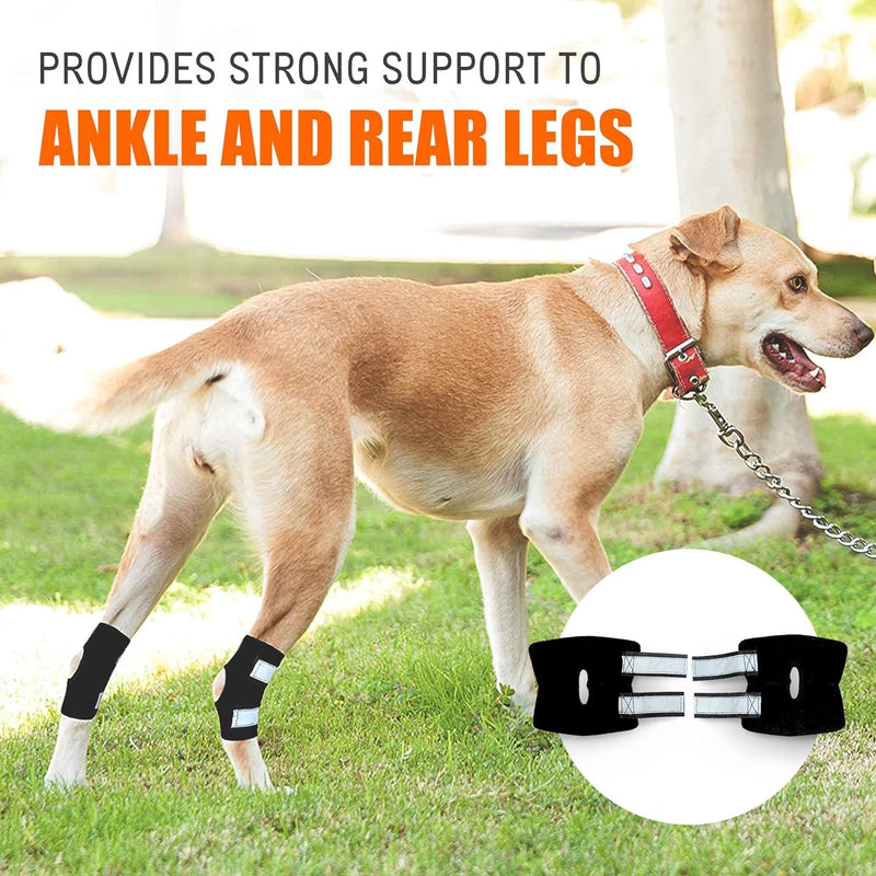 MerryMilo Dog Braces for Legs, Premium Quality Canine Rear Hind Leg Hock Joint Compression Wrap for Injury and Sprain Protection, Wound Care and Loss of Stability from Arthritis 1 Pair (Size: M) Medium - PawsPlanet Australia