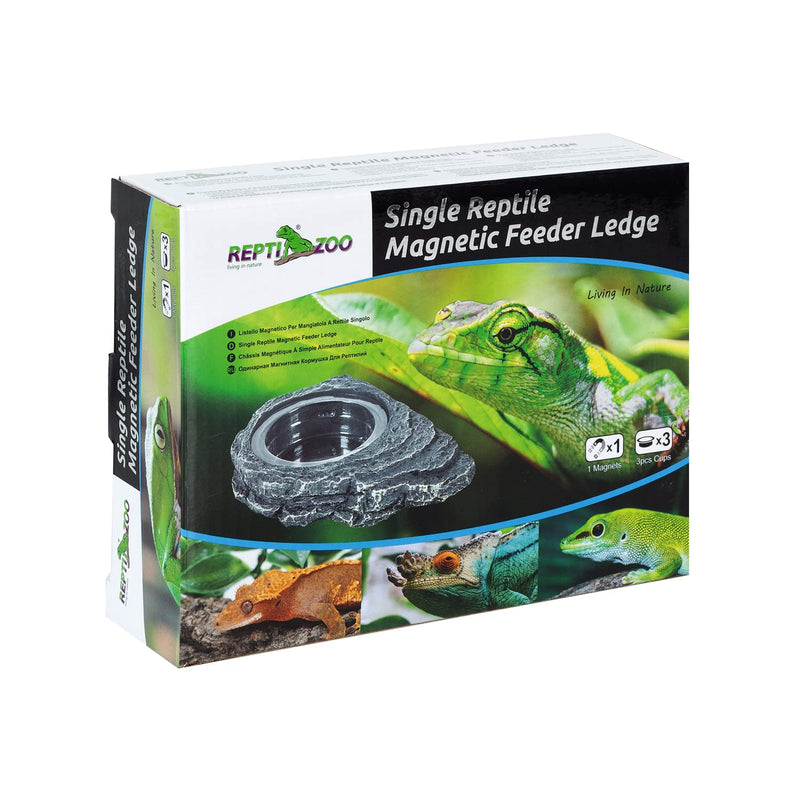 REPTIZOO Reptile Magnetic Feeder Ledge, Single Bowl Reptile Food Dish with 3PCS Feeding Cups Food Water Feeder for Crested Gecko Lizard Chameleon Pets Small - PawsPlanet Australia