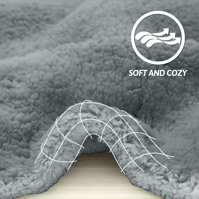 furrybaby Dog Blanket Soft Dog Blankets for Large Dogs Puppy Essentials Washable Sherpa Fleece Cat Blanket 40x47 Inches for Bed Furniture Couch Sofa (Large, Grey) Grey Blanket 40x47in (pack of 1) - PawsPlanet Australia