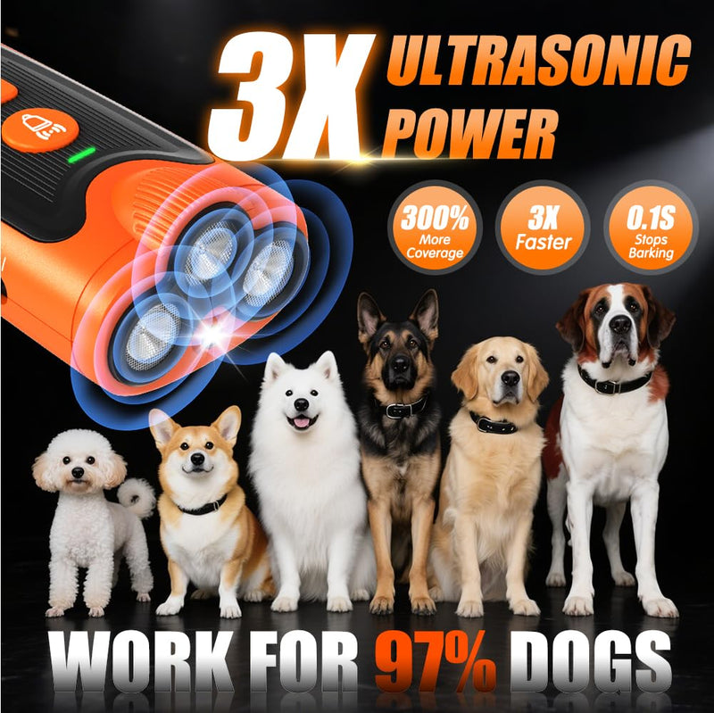 AWOOF New 2025 3X Ultrasonic Anti Barking, Dog Bark Deterrent Device, 6 Training Modes 24 FT Range Barks， Humane Alternative to Training Collars - PawsPlanet Australia