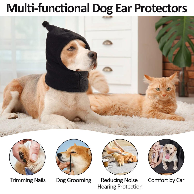 Dog Snood Ear Protector, Dog Ear Muffs for Dogs Neck Warmer | Dogs Ears Defenders for Anxiety Relief Noise Protection, Knitted Hat Holiday Outdoor Walking Essential