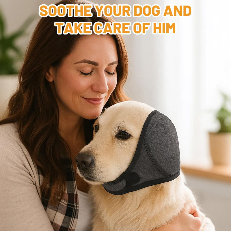 2 Pcs Dog Ear Protectors, Dog Ear Muffs Noise Protection, Dog Snood Ear Protector, Dog Snood for Noise Reduction During Fireworks and Thunder, Comfortable Head Wrap for Dogs with Sensitive Ears