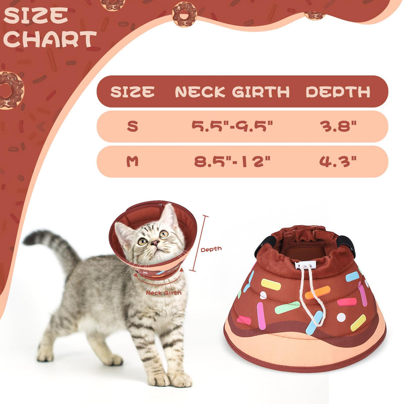 EXPAWLORER Cat Cone Collar Soft, Cat Recovery Donut Cone to Stop Licking After Surgery, Waterproof Elizabethan Protective Collar,Soft Adjustable Pet Collar for Small Medium Kittens S (5.5-9.5 in)