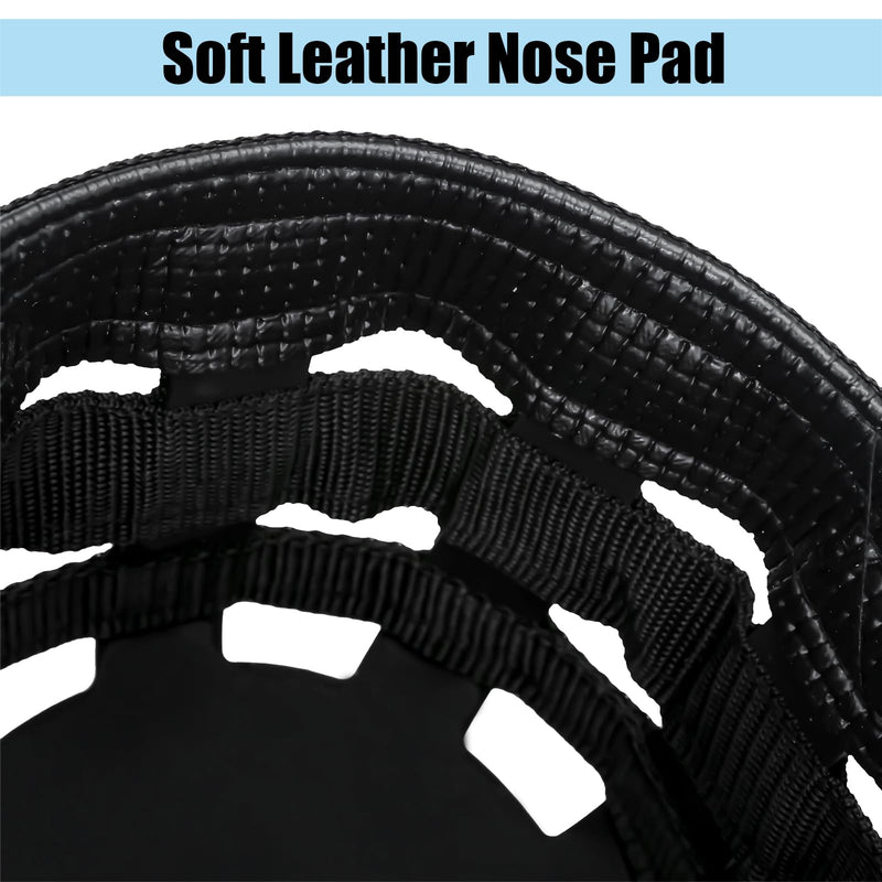 Durable Ventilated Grazing Muzzle with Attached Breakaway Halter - Lightweight Horse Muzzle, Supports Natural Grazing, Restricts Food Intake, Padded Noseband Onyx Black Cob Size