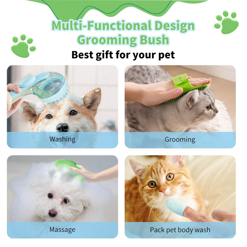(6PCS) Pet Bath Set – Dog Bath Brush, Cat Chin Cleaning Brush, Dog Toothbrush, Adjustable Glove Massage Brush for Dogs & Cats (Long & Short Hair) (Blue) Blue - PawsPlanet Australia
