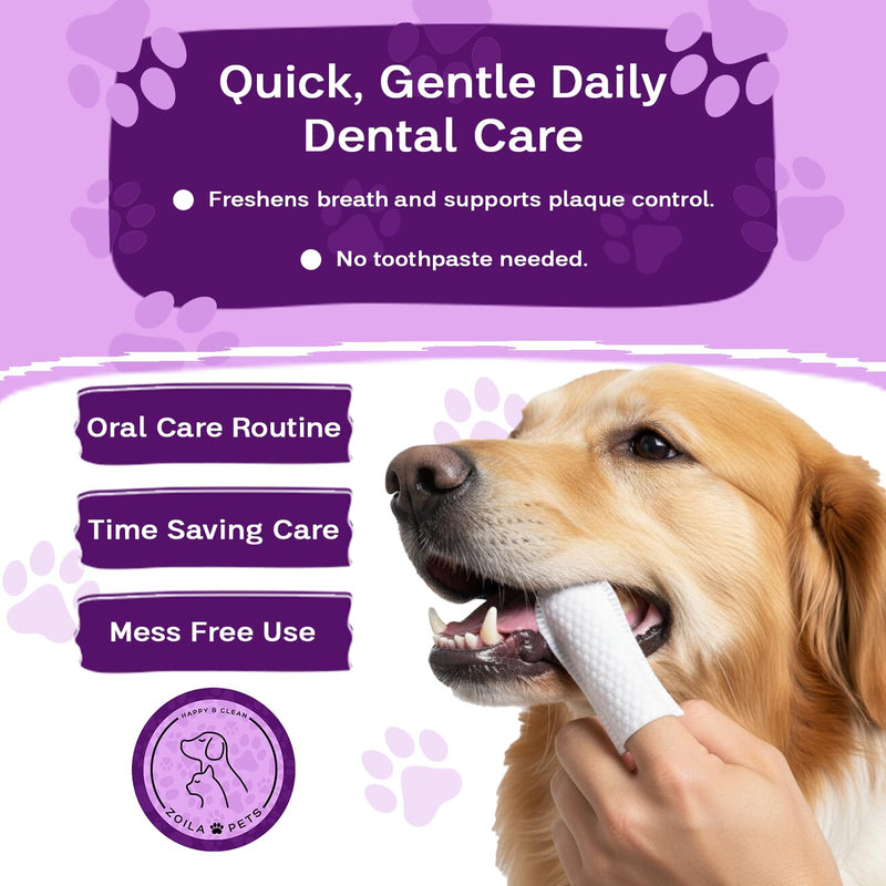 Dental Wipes Unscented – Best Dog Teeth Cleaning, Dog Dental Wipes for Dogs Teeth, Finger Toothbrush for Dogs and Cats, Oral Care, Remove Plaque, Tartar & Bad Breath – 50 Count