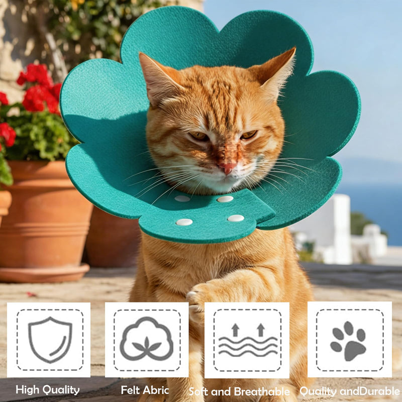 4 Pieces Cat Protective Collar, Cat Neck Brace, Pet Neck Brace Flower Shape, Soft Protective Collars for Cats and Dogs, Yellow, Orange, Pink and Blue