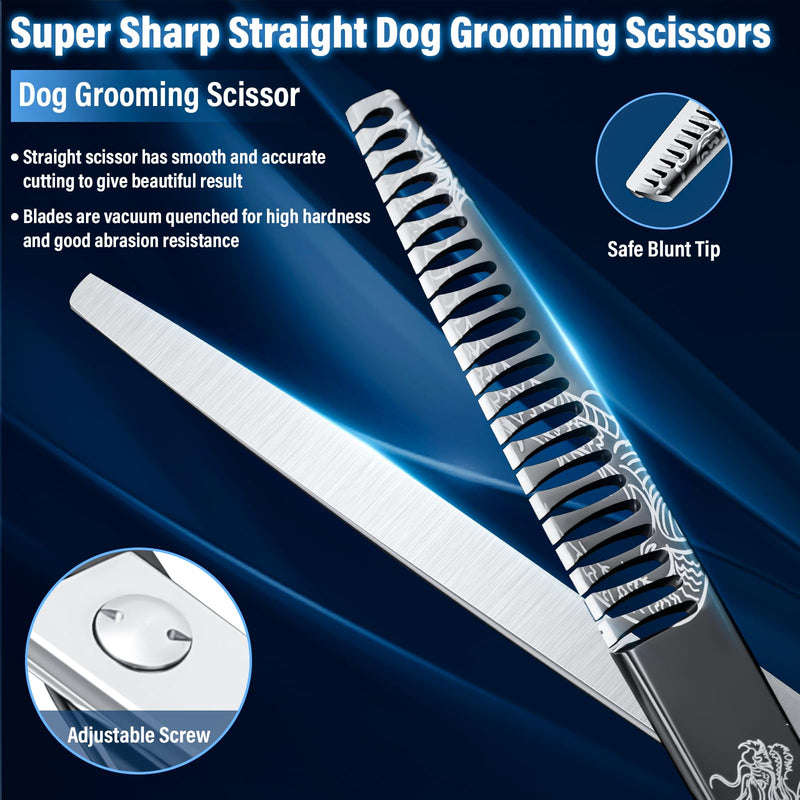 Purple Dragon 7-Inch Chunkers Dog Grooming Scissors - Professional Pet Hair Trimming Shears for Dogs & Cats, Sharp 440C Japanese Steel, Ergonomic Design for Comfort and Precision Chunker - PawsPlanet Australia