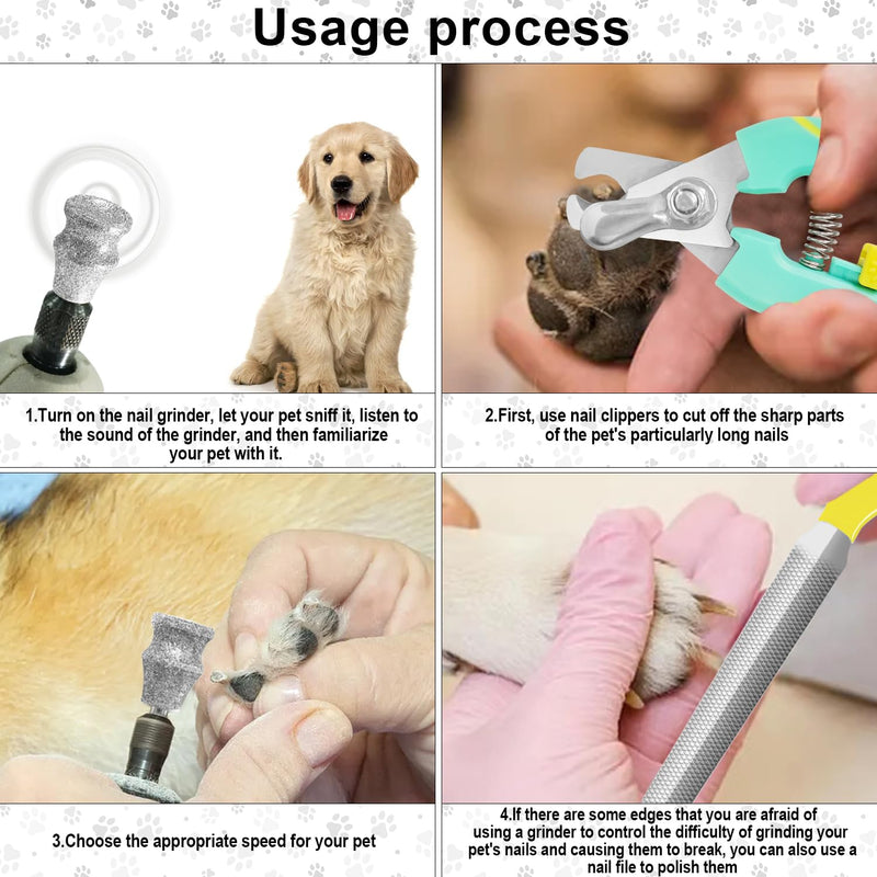 Diamond Dremel Dog Nail Grinder Attachment & Dog & Cat Pets Nail Clippers and Trimmers, Dremel Accessories & Dog Nail Trimmers with Safety Lock to Avoid Over Cutting, Grooming Tool for Pets GCA - PawsPlanet Australia