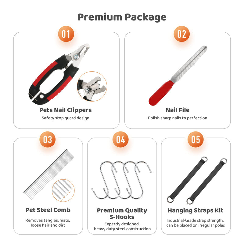 Guzekier Pet Dog Grooming Hammock Harness for Cats & Dogs, Dog Sling for Grooming, Dog Hammock Restraint Bag with Nail Clippers/Trimmer, Nail File, Pet Comb,Ear/Eye Care S（Weight：12-25LB） - PawsPlanet Australia
