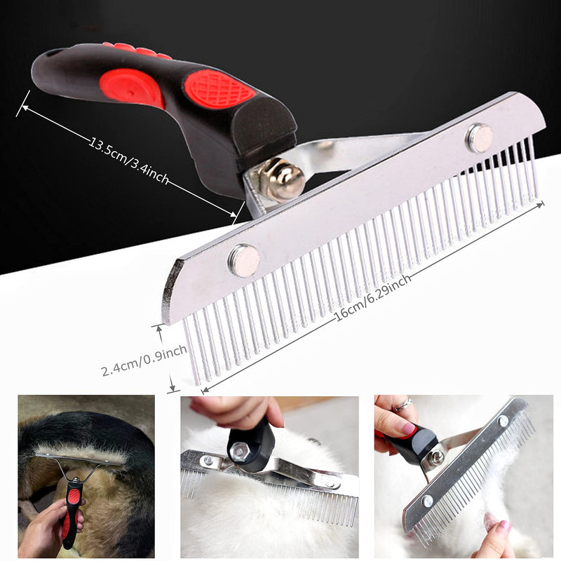 Undercoat Rake for Long-Haired Dogs and Other Shedding Pets - Anti-Slip Handle Grooming Tool for Husky, German Shepherd, Golden Retriever - PawsPlanet Australia