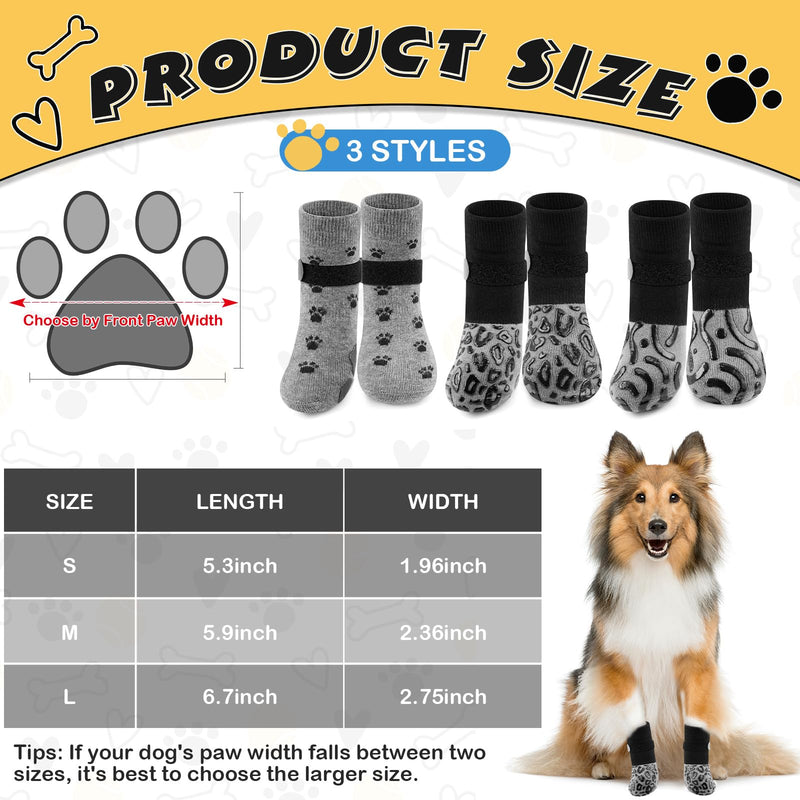 12 Pcs Dog Socks for Hardwood Floors Non-Slip Dog Socks Shoes Prevent Licking Paws Double-Sided Paw Protection Warm Outdoor Indoor to Prevent Slipping and Licking(Medium Size) Medium Size - PawsPlanet Australia