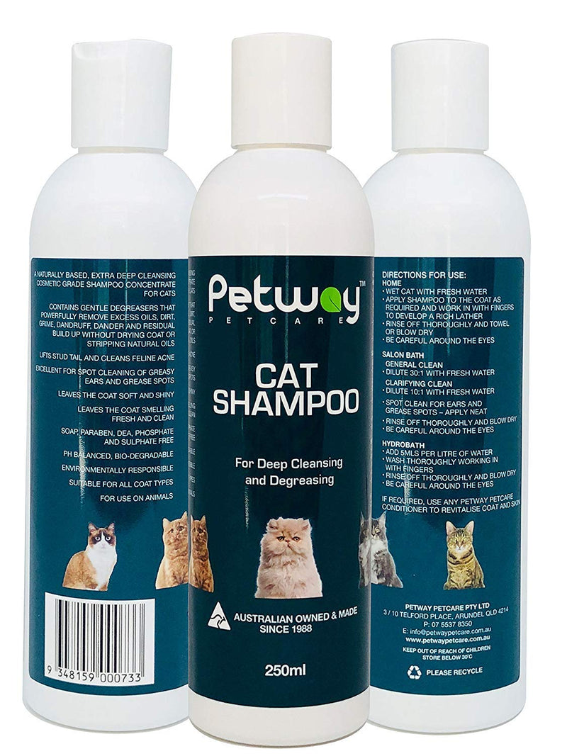 Petcare Cat Shampoo, Anti Dandruff Shampoo for Deep Cleanse & Degreasing, Removes Excess Oils, Dirt and Dandruff, pH Balanced, Parabens & Sulfates Free, Cruelty Free, 8.5 Fl Oz (250ml) 250.0 Grams