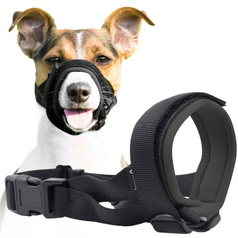 Gentle Muzzle Guard for Dogs - Prevents Biting and Unwanted Chewing Safely Secure Comfort Fit - Soft Neoprene Padding – No More Chafing – Training Guide Helps Build Bonds with Pet (L, Grey) Large (Pack of 1)