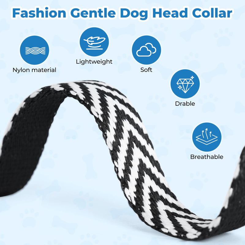 Gentle Dog Head Collar, Breathable No Pull Padded Halter Prevents Pulling, Adjustable Nose Leash with Stripes for Small Medium Large Dogs(L) L Arrow - PawsPlanet Australia