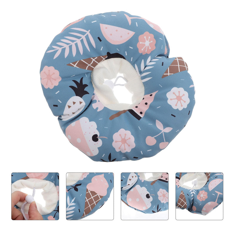 BESTYASH Soft Cotton Cat Collar with Ice Cream Design for Grooming and Wound Healing Conical Protective Collar for Cats after Surgery and Injuries