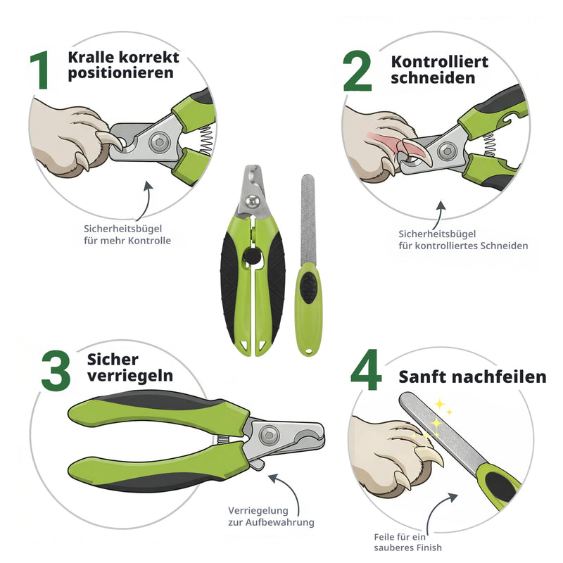 Dog Nail Scissors Set with Nail File - Dog Claw Cutter & Dog Nail Scissors, Claw Pliers for Dogs and Claw Pliers Cat, Dog Nail Clippers & Pet Nail Clippers - PawsPlanet Australia