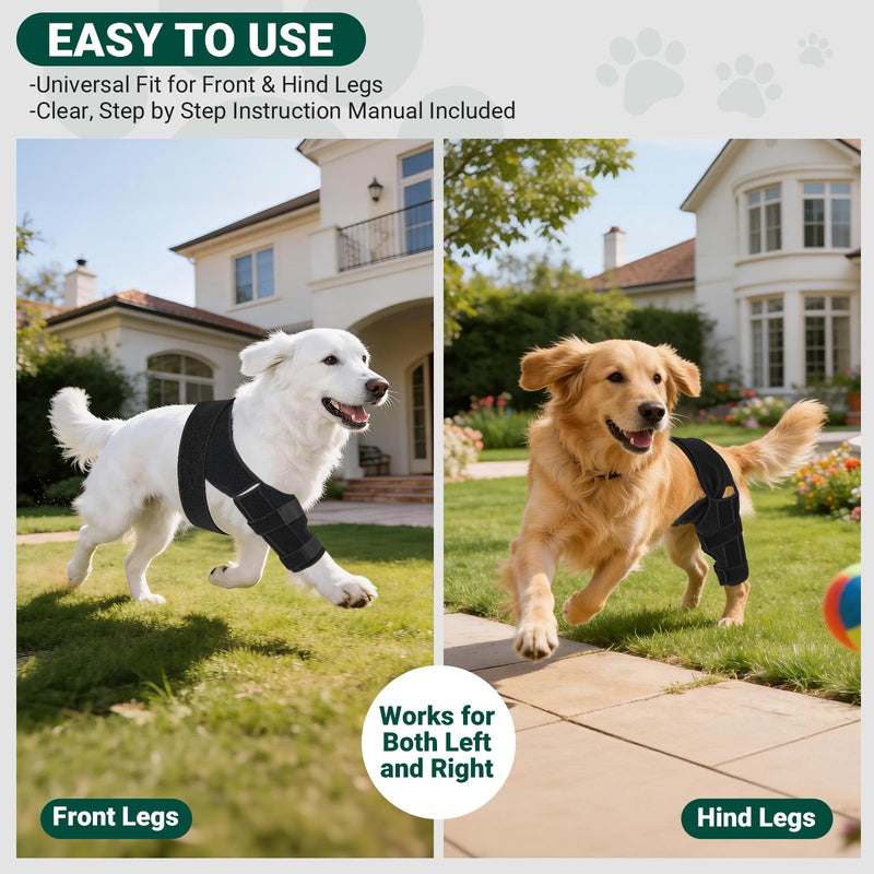 Dog Knee Brace for Back Leg, Adjustable Elbow Braces with Stabilizers, Canine Joint Support for Torn ACL, Luxating Patella, Arthritis, Ligament Injury and Post-Surgery Recovery, Universal (S) S