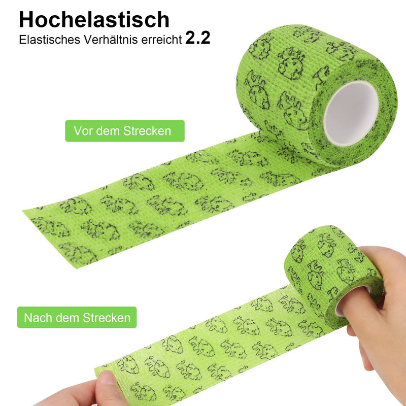 tonyg-p 12 Rolls of Self-Adhesive Bandage Cohesive Bandage Elastic Fixation Bandage Vet Wrap Pet for Finger Wrist, Knee, Ankle Sprains and Swelling 5 cm x 4.5 m