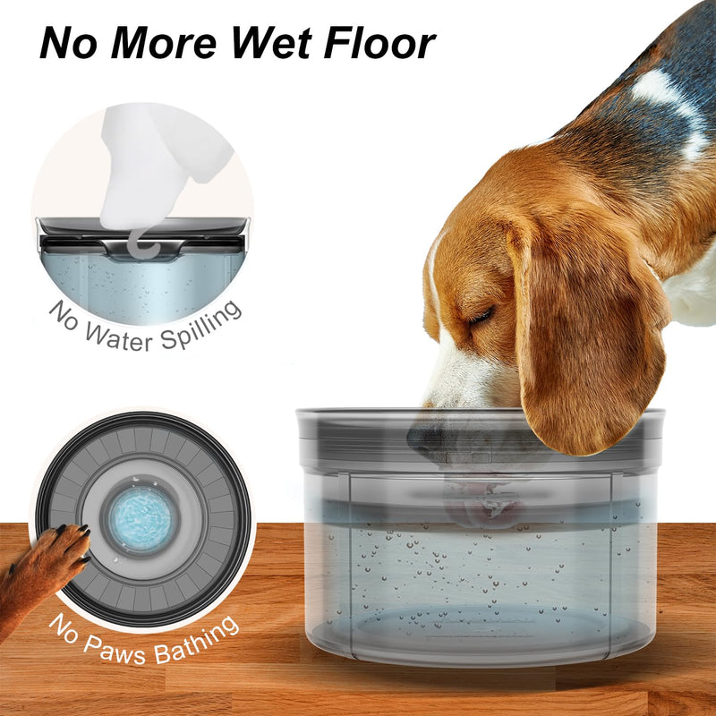 1Gallon Dog Water Bowl No Spill, Spill Proof Dog Bowl BPA-Free, 3.8L/128oz Large Capacity, No Splash Water Bowl with Non-Slip Base, Slobber Stopper Water Bowl for Messy Drinkers [Anti Digging Lip] Smoky - PawsPlanet Australia