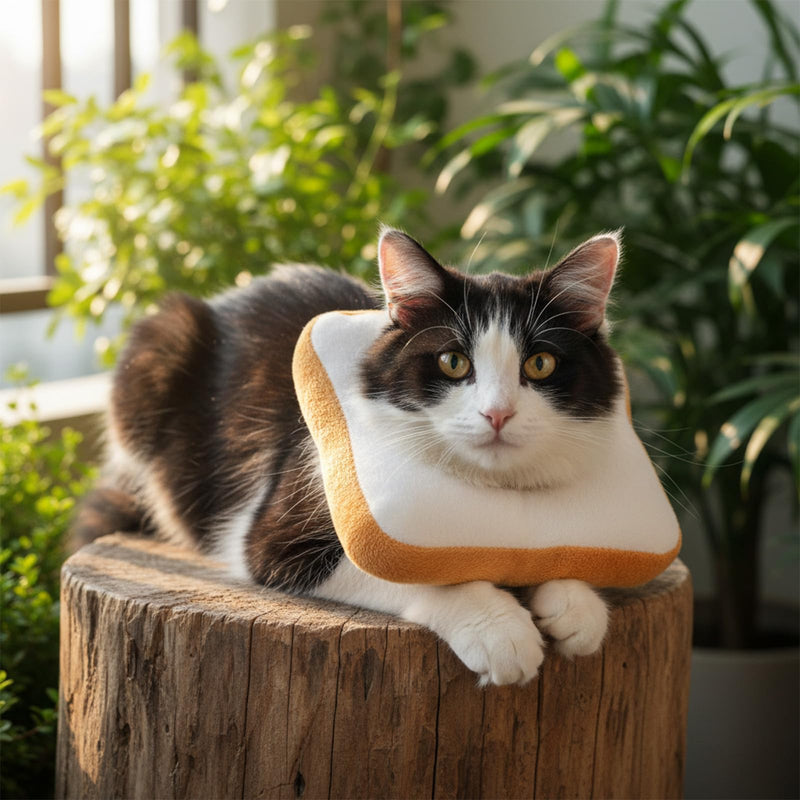 Adjustable Cat Cone Soft Cat Recovery Collar Kitten Cones After Surgery Neutering Toast Pet Neck Strap to Stop Licking Lightweight Comfortable Elizabethan Collar for Puppies Kitten Adult Cats