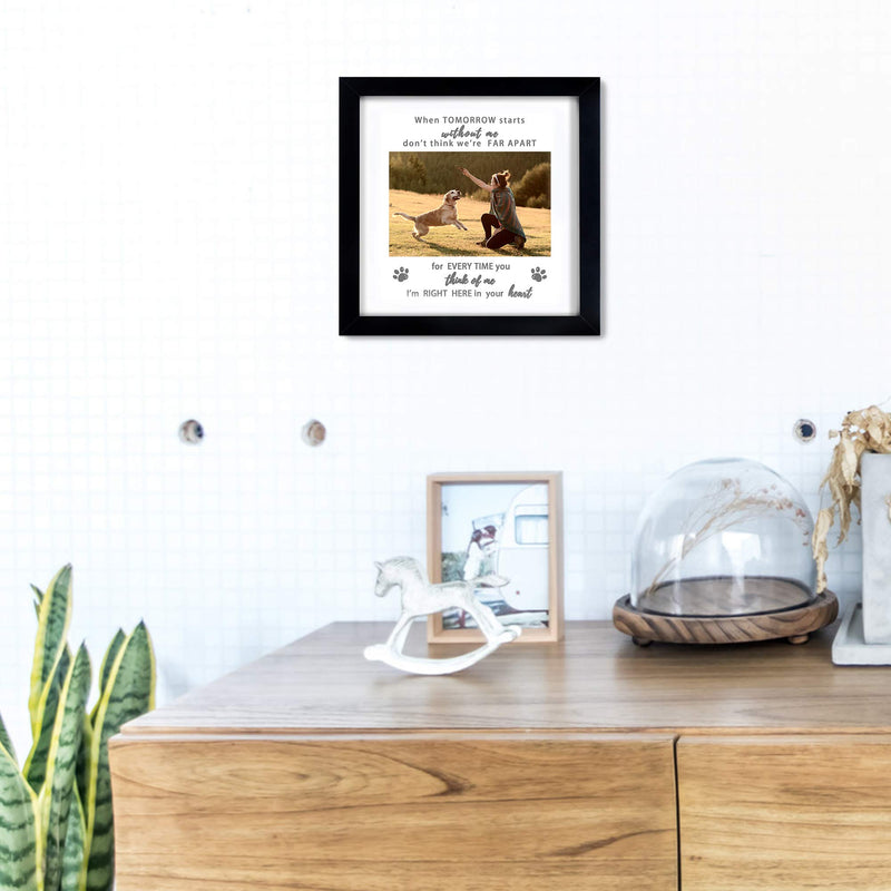 KCRasan Memorial Picture Frame for Pet Loss Gift - Remembrance Frame for Dog or Cat with Sympathy Tribute Keepsake(9x9 frame) 8x8-Black - PawsPlanet Australia