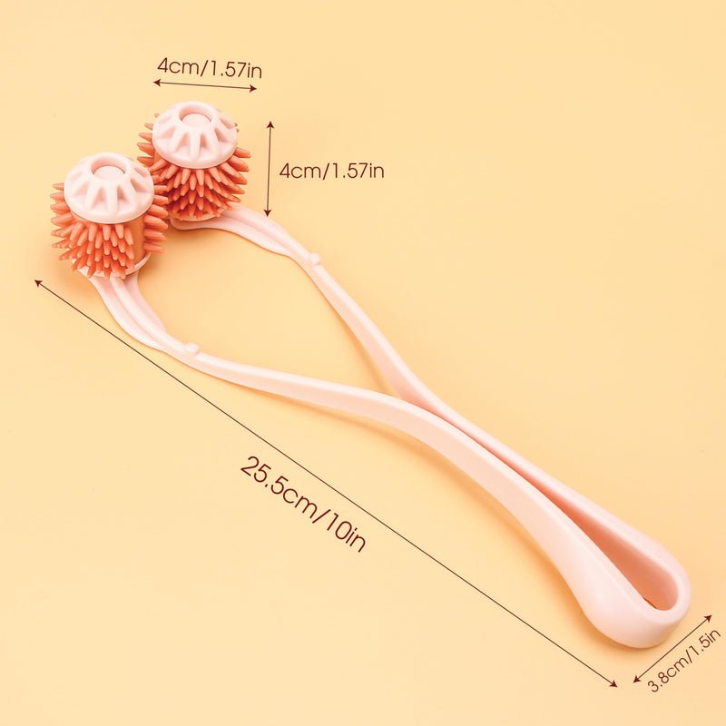 Cat Massager Roller Silicone Grooming Tool Relaxer Pink Stick with Pink Massage Face Thin Scroll Wheel for Indoor Dog Cat Head's Pet - PawsPlanet Australia