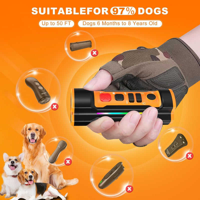 Dog Bark Deterrent Devices 2025 Release Anti Barking Device for Dogs Barking Silencer in 55FT Indoor Outdoor 3X Head Anti Bark Device with Flashlight &Party Flashlight Portable Training Tool CLASSIC - PawsPlanet Australia