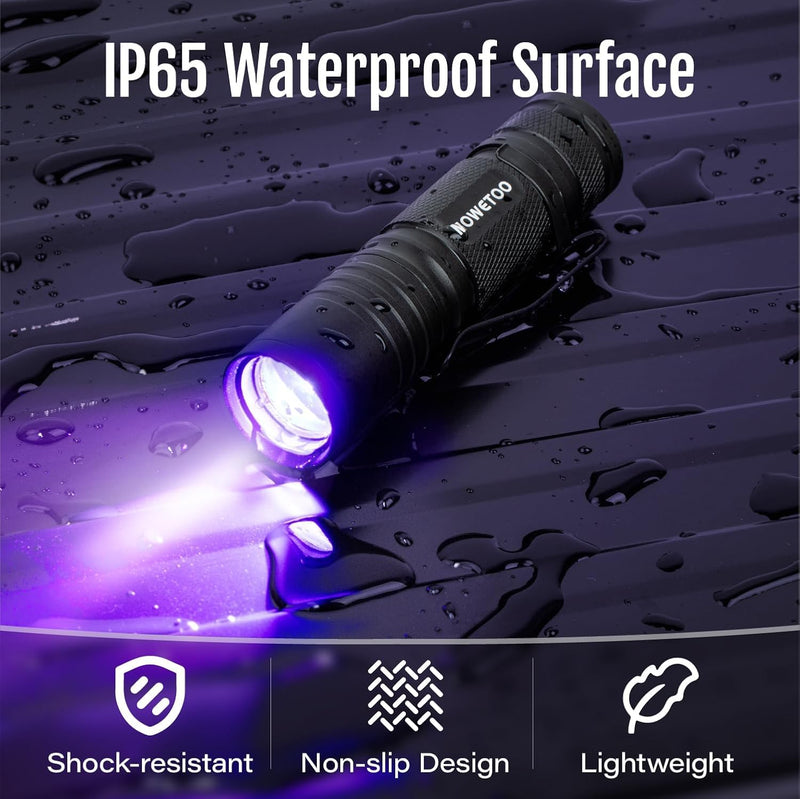 Black Light UV Flashlight Rechargeable, 395nm Mini Zoomable Blacklight Woods Lamp, Portable But Powerful USB Ultraviolet Flashlights for Pet Urine Detection, Home, Scorpions, Resin Curing, Leak - PawsPlanet Australia