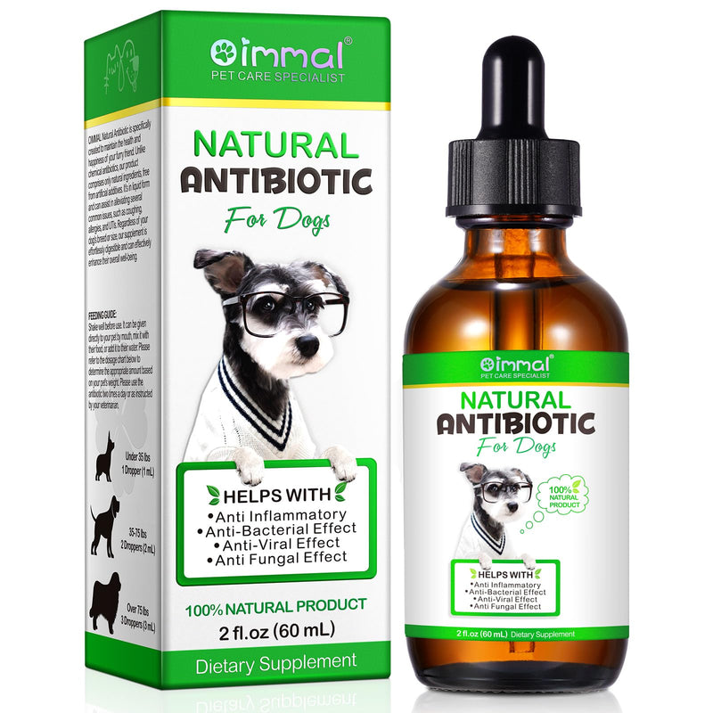Antibiotics for Dogs, Dog Supplement Drops Supports Dogs Allergy Relief, Dogs Skin Itch Relief, Kennel Cough, UTI and Ear Infection - Pet Health Supplement, Dog Multivitamin, Bacon Flavor - 2 Fl Oz - PawsPlanet Australia