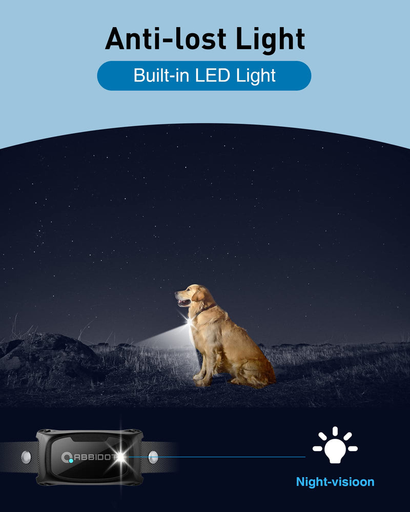 ABBIDOT Dog Training Collar with Remote - 3500FT Shock Collar for Dogs 5-130 lbs，IPX7 Waterproof & 4 Training Modes, Safety Lock & Night Vision Light，Rechargeable E-Collar for Small to Large Dogs 1 Collar Black - PawsPlanet Australia