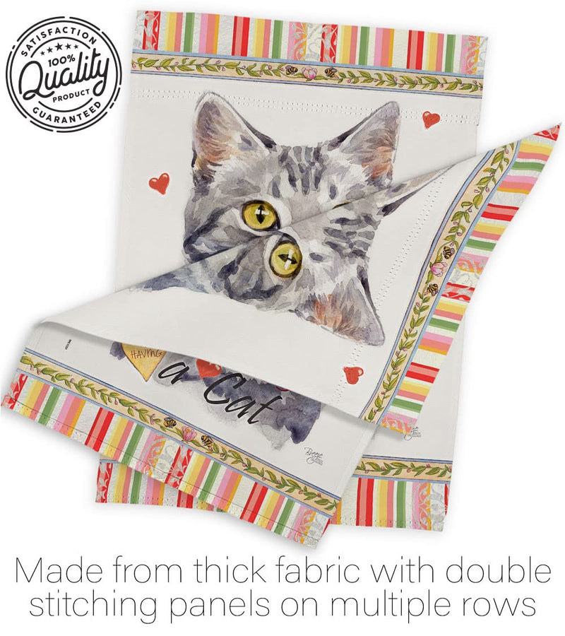 Breeze Decor Red American Short Hair Happiness House Flag-2 pcs Pack Cat Kitten Meow Spoiled Paw Fur Pet Nature Farm Animal Creature Banner Small Garden Yard Gift Double-Sided, Made in USA - PawsPlanet Australia