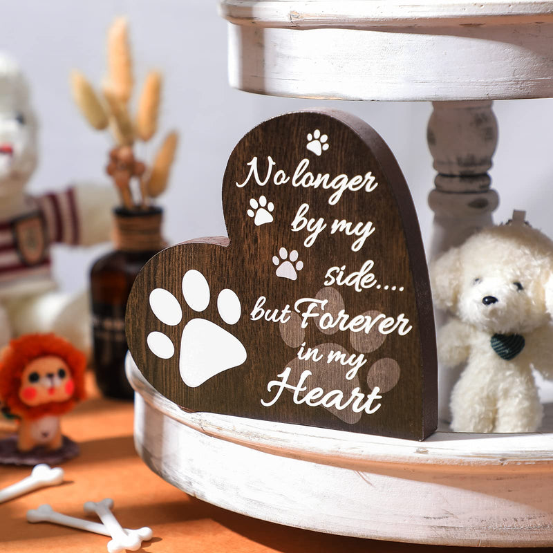 Pet Memorial Gifts, Heart Shaped Dog Memorial Gifts Sympathy Pet Memorial Gifts Dog or Cat Remembrance Gifts with Sympathy Pet Tribute Keepsake Beautiful Bereavement Gift (Dark Brown) Dark Brown