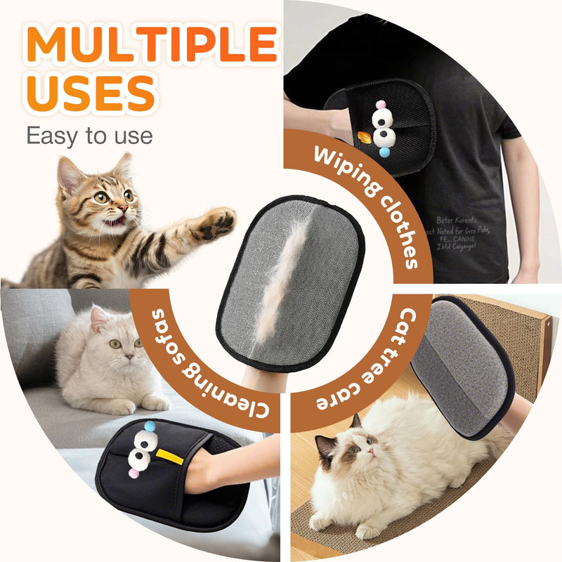 Cat Dog Hair Remover Gloves, Efficient Grooming Gloves for Pet Hair, Reusable Electrostatic Pet Cat Dog Hair Remover Brush Tool, FurMingle Double-Sided Cat Grooming Gloves - PawsPlanet Australia