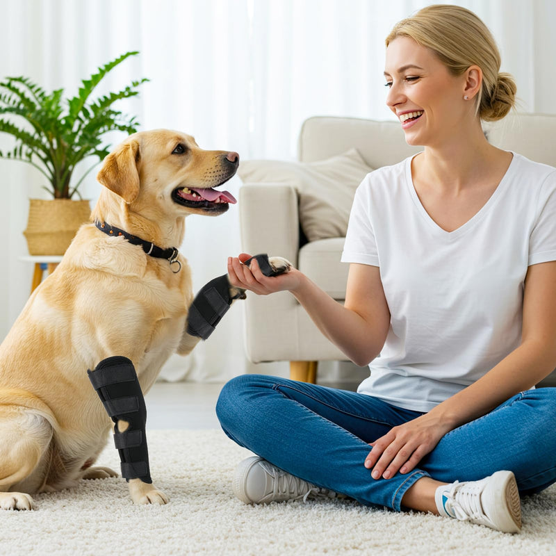 Ankle Brace for Dogs with Lick Protection, Pack of 2 Hind Leg and Front Leg Bandage for Healing Wounds, Injuries and Sprains, Size M