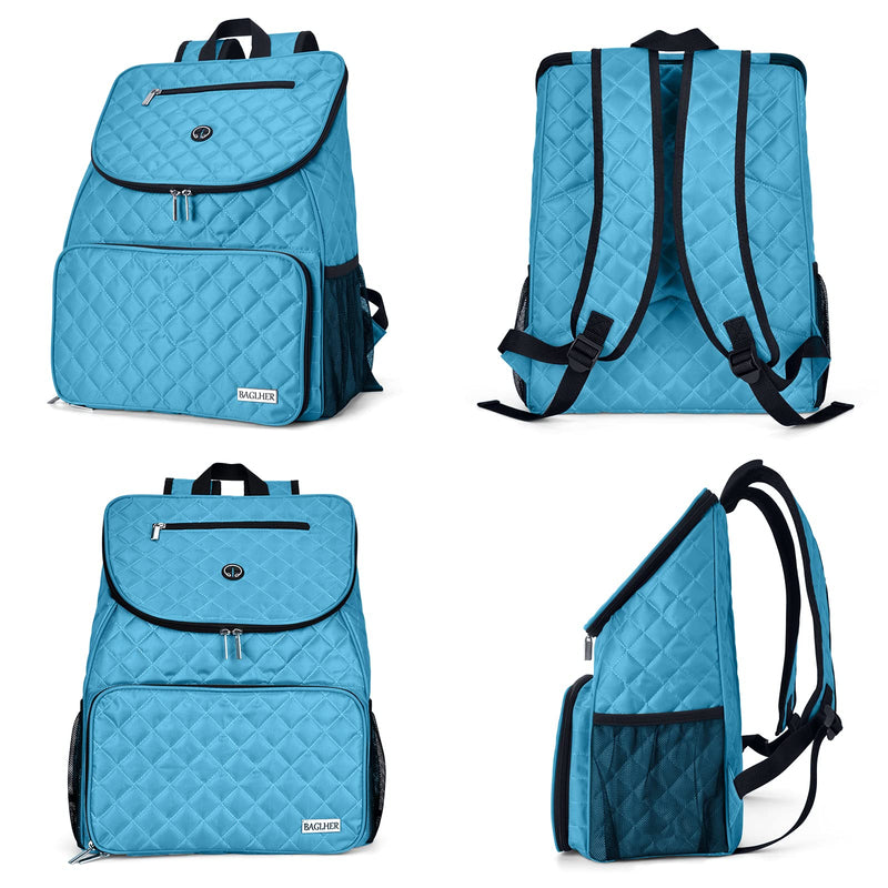 BAGLHER 丨Dog Travel Bag,Airline Approved Pet Supplies Backpack,Dog Travel Backpack with 2 Silicone Collapsible Bowls and 2 Food Baskets. Sky Blue - PawsPlanet Australia