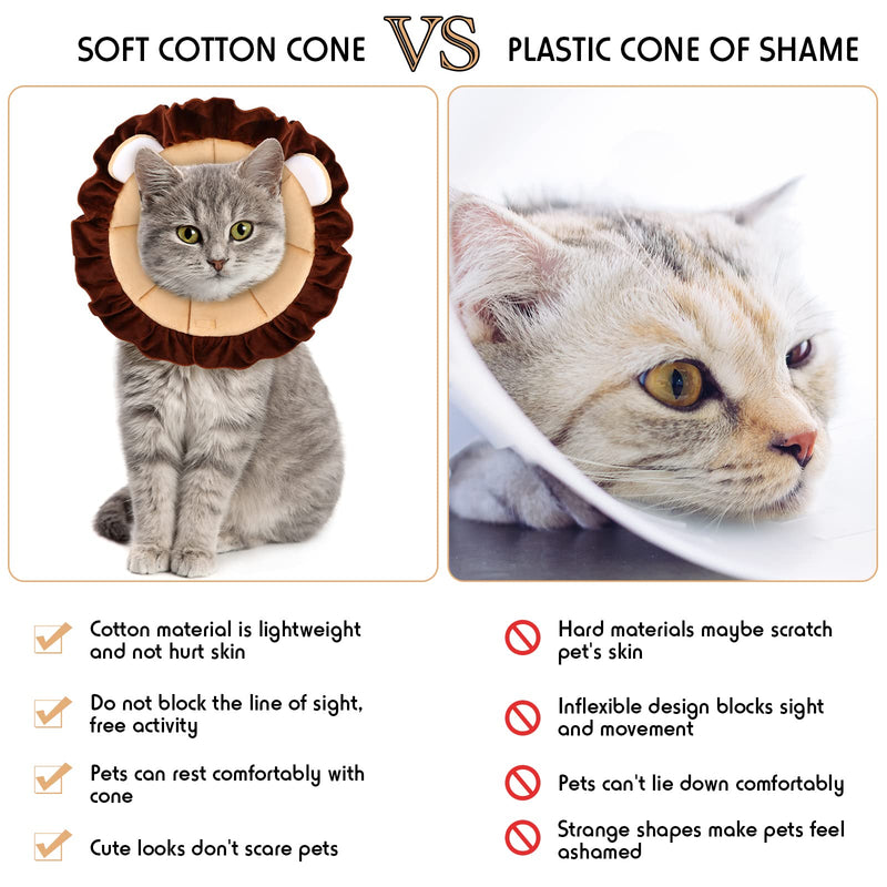 Leifide Soft Cat Cone Puppy Dog Recovery Collar Comfortable Pet Neck Cone Lightweight Adjustable Protective Cone for Cat Kitten Prevent Licking Wounds - PawsPlanet Australia