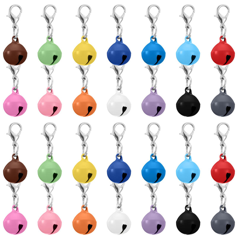 28Pcs Pet Bells for Dog Cat Collar Colourful Pet Small Bells with Clasps Dog Cat Collar Charms Pets Pendant Accessories Stainless Steel Keychain Loud Crisp Sound for Animal Christmas Decoration - PawsPlanet Australia