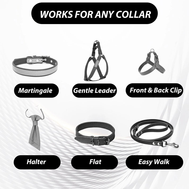 2 Pack Dog Collar Safety Clips Adjustable Prong Collar Backup Clasp Leash Connector Reflective Nylon Double Ended Clasp Leash Clips for Pet Dog Puppies Harness Collar Companion Safety Clip - PawsPlanet Australia