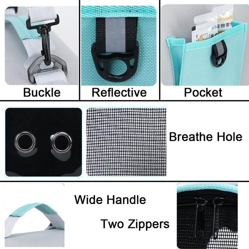 Cat Bag for Going Out, 17 * 10inch Portable Tote Hundred Pet Bag, Large Capacity Shoulder Slanting Cross Cat Dog Bag Blue - PawsPlanet Australia