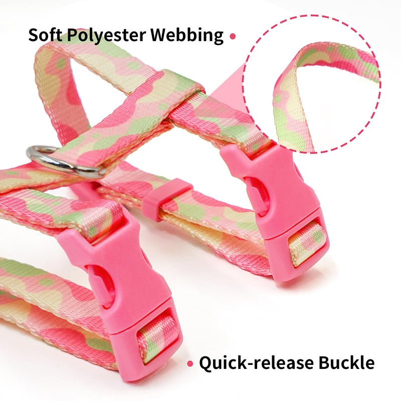 azuza Cat Harness and Leash Set for Safe Walking and Travel, Escape Proof Cat Harness, Lightweight Soft and Comfortable, Adjustable Kitten Harness for Small Medium Large Cats, Pink Camo Neck Girth: 7"-10", Chest Girth: 10"-17" 6#Pink Camo - PawsPlanet Australia