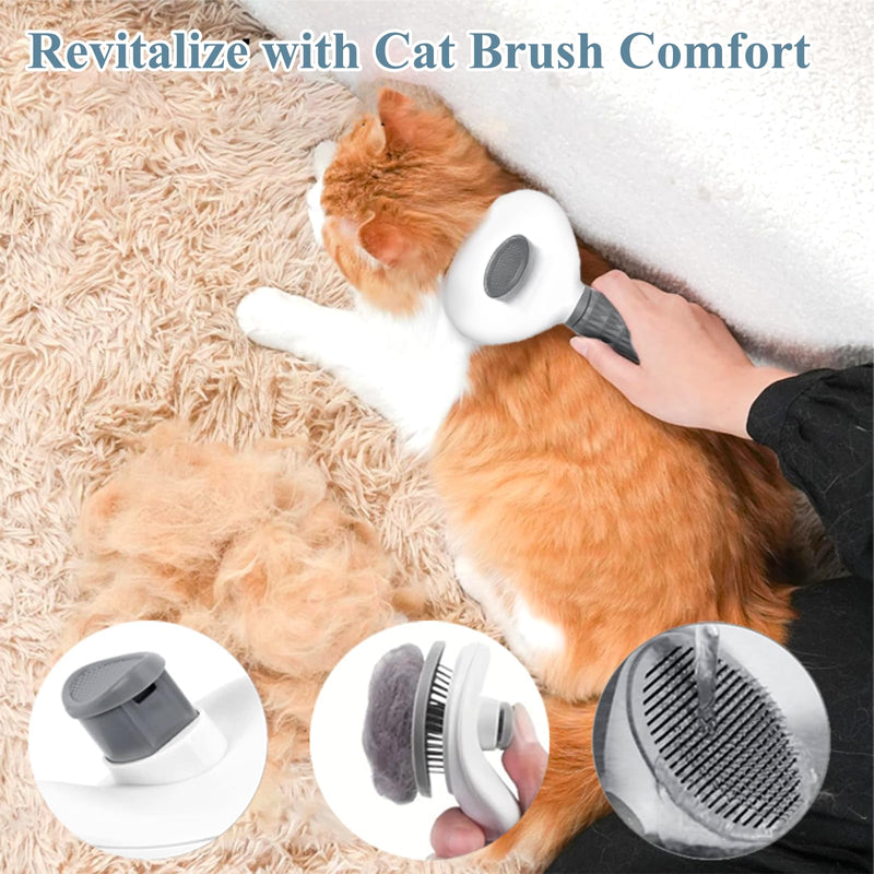 4 Pcs Cat Brush Kit for Indoor Cats, Self-Cleaning Slicker Cat Brush, Cat Brush Glove, and 2 Cat Wall Scratchers for Easy Shedding, Detangling, and Relaxing Grooming for Long and Short-Haired Cats - PawsPlanet Australia