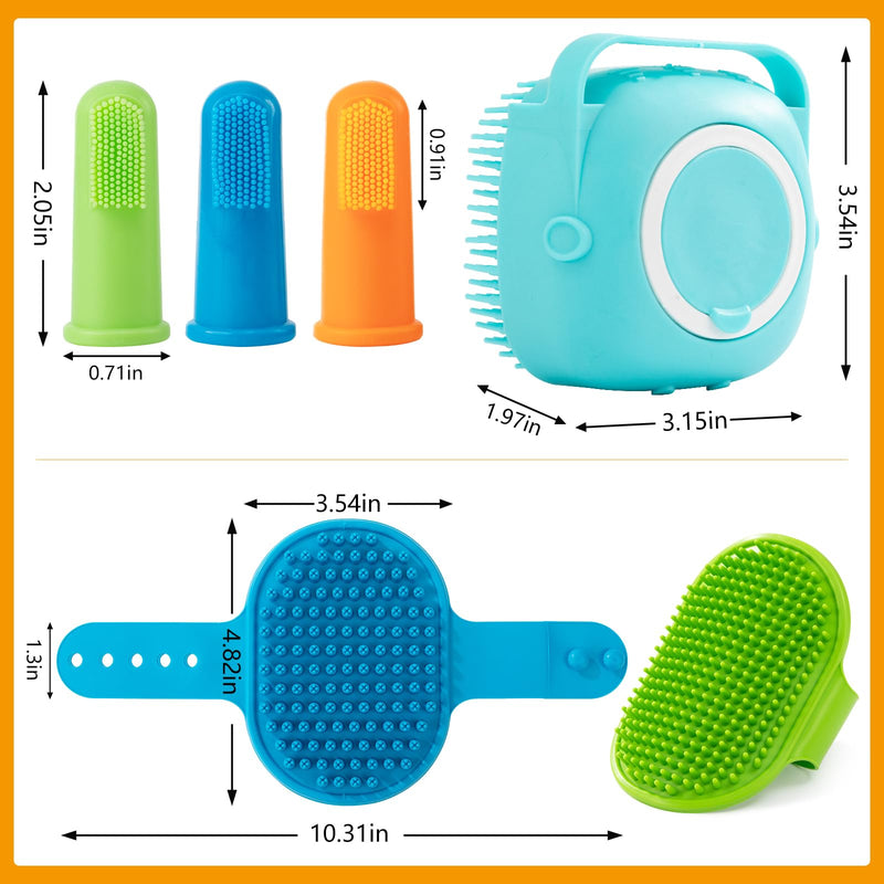 6PCS Dog Bath Brush Set, Dogs Scrubber for Short and Long Haired Dogs, Dog Shampoo Brush for Shedding, Bathing, Massaging and Grooming - PawsPlanet Australia